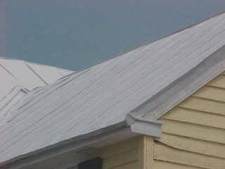 View of a traditional standing seam panel roof